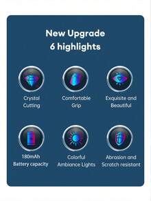 XUDA 2026 New Cool Color Crystal Car Gear Shift Knob, Suitable For Crystal Seven-Color LED Light Gear Shift Handle, Side Lighting, Plug And Play, Car Gear Lever, Portable Rear Charging Port, Comfortable Grip, Wear-Resistant And Scratch-Resistant, Please See Details For Specific Models - A - View 3
