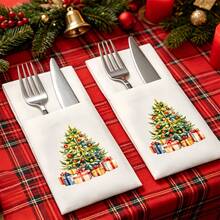 10pcs/Bag 40CM Merry Christmas Christmas Party Tabletop Decoration Disposable Napkins Navada 2027 New Year For Home Christmas Decoration - View 1