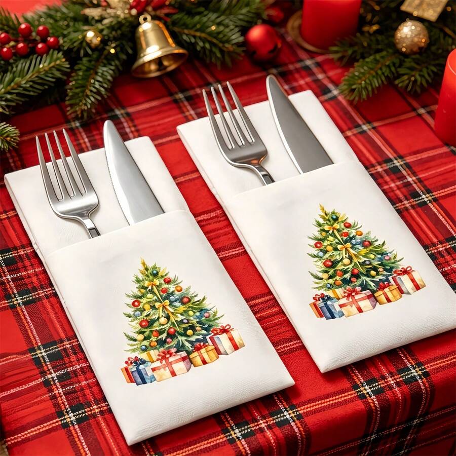 10pcs/Bag 40CM Merry Christmas Christmas Party Tabletop Decoration Disposable Napkins Navada 2027 New Year For Home Christmas Decoration - View 1
