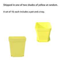 A Set Of 10pcs-Multi-Color Small Square Planter Pots With Trays, Plastic Succulent Planters, Gardening Home Decor, Flower/Vegetable Seed Planting, Balcony Garden, Flower Seedling - Colorful Flower Pot - View 12
