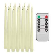 Christmas 6-Pack/12-Pack Flameless LED Taper Candles - Remote Control, Flickering 3D Simulation Candle Light, Plastic Battery Operated Countertop Decor - Adjustable Lighting - Taper Candle - View 15