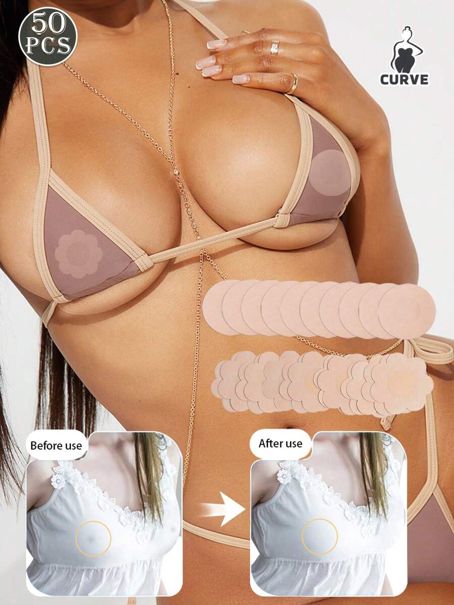 50/100Pcs Cloth Nipple Cover Teat Hide Women Nipple Pasties Piece Breast Petals Invisible Bra Padding Chest Sticker Patch Covers