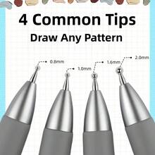 1/3/5pcs 4-In-1 Dotting Tool Pen - Multi-Head Nail Art Tool, Suitable For Painting, Detail Embellishment, Dotting And Rhinestone Inlay, Salon And DIY Use, Nail Art Tool, Nail Art Accessory Gripping Tool, Common Pen For Nail Artist Drawing Circles, Multi-Function Nail Art Pen - Multicolor - View 6