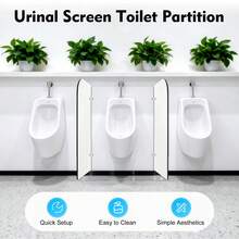 Urinal Screen Toilet Partition, 40x90cm Wall-Mounted Urinal Privacy Partition, Urinal Partition Screen For Toilets Schools,Shopping Malls, Round Angle - JZSKAQ-000300@Color - View 5