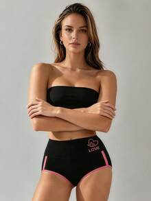 Runway Rest 4pcs/Pack Women's High Waist Panties, Color Block, Soft - Multicolor - View 4