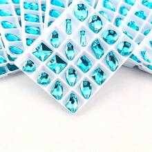 Assorted Shapes, 20pcs/Pack, Mixed Shapes, Flat Back Double Hole Exquisite Glass Rhinestones, Used For Sewing Wedding Dresses, Handbags And Shoes, Jewelry Making, Craft Accessories - Assorted Shapes 20pcs - View 41
