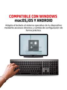 Redlemon Silent Rechargeable Bluetooth Wireless Keyboard USB-C Spanish - View 4