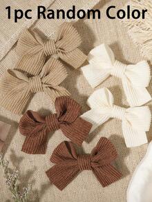 1/4/6pcs Vintage Ribbed Bow Hair Clips Classic French Fabric Bow Hair Clips, Autumn/Winter Women's Hair Accessories Gift, Suitable For Daily Wear - Multicolor - View 7