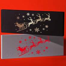 1pc Reusable Deer Sleigh Stencil, Suitable For Christmas, Winter Art Projects, Fabric, Canvas, Wall And Home Decor - A - View 5