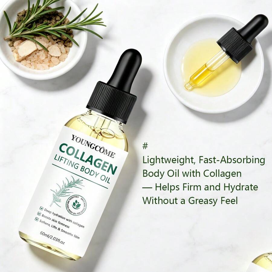Body Oil For Dry Winter Skin, YOUNGCOME Collagen Hydrating Cold Weather Skincare, Winter Body Care Moisturizing Smoothing Body Oil, Winter Skincare Routine 40/60ml - Floral - View 1