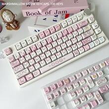 Tutup Tombol Sublimasi Pewarna Lima Sisi PBT Cetak Samping Tinggi MOA Lucu DIY untuk Keyboard Mekanik dengan Gambar Kepala Kucing Meow Permen Kapas - View 7