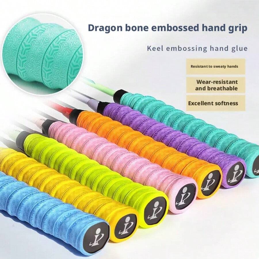 Embossed Dragon Bone Grip Tape, Highly Attractive Badminton Racket Grip, Dragon Bone Shock Absorption Film, Handle Wrap Tape, Anti-Slip And Sweat-Absorbent Specialized Grip Tape - Multicolor - View 1