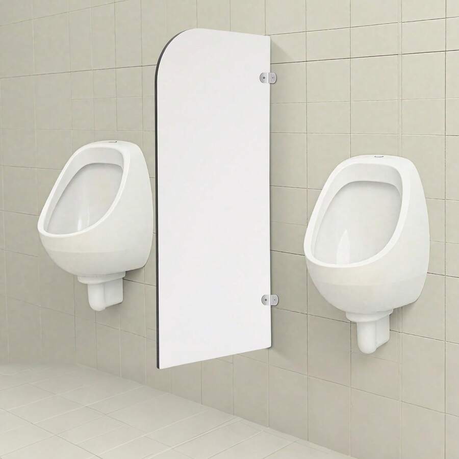 Urinal Screen Toilet Partition, 40x90cm Wall-Mounted Urinal Privacy Partition, Urinal Partition Screen For Toilets Schools,Shopping Malls, Round Angle - JZSKAQ-000300@Color - View 1