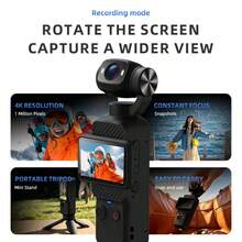 Kamera Video Digital HD yang Ditingkatkan, Lensa Berputar 180°, Desain Bodi Penuh untuk Vlogging, Perekaman Perjalanan, Hadiah Natal, Kamera Video Digital HD - View 2