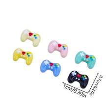 20/50/100pcs Mini Game Controller Resin Charms, Colorful Cartoon Controller Cream Glue DIY Material, Flat Back 3D Decorative Patches - Random Mix - Super Mini Handle Hybrid - View 3