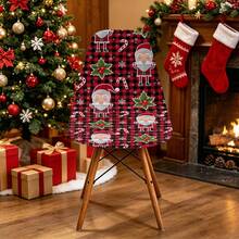 1/2/4/6pcs Christmas Print Shell Chair Covers Elastic Chair Covers For Home, Hotel, Restaurant Chairs, Casual Armless, Suitable For Kitchen, Office, Dining Room And Living Room - Multicolor - View 5