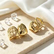 Hip Hop Style Grillz Set, Hot-Selling Star Hollow Polished Electroplated Christmas Personalized Teeth Jewelry - Multicolor - View 3