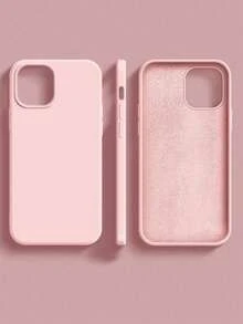 新款液態矽膠粉色手機殼，適用於 iPhone 18 Pro Max、Apple 16、15、14、13、12、17 Pro Max、17 Pro、17，柔軟防震純色極簡智慧型手機保護殼 - 粉色 - 查看 3
