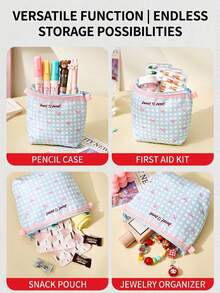 Plaid Bow Mini Coin Purse With Adjustable Shoulder Strap, Sweet Style Portable Crossbody Small Bag, Can Store Keys, Cards, Cash, Lipstick, Jewelry, Compact Trapezoid Makeup Storage Bag, Multiple Styles Women's Daily Travel Handheld Small Storage Bag - Multicolor - View 6