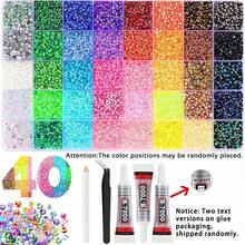 15/24/28/40/42 Colors Resin Jelly Rhinestone Decoration Set, Includes Tweezers And Dotting Pen, 3mm Multi-Color Rhinestone Accessories Kit, Suitable For Art Creation, Handmade DIY, Shoe Rhinestone Decoration, DIY Handmade Jewelry - View 7