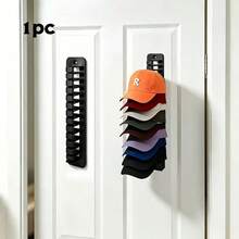 Wall-Mounted Hat Storage Rack, Holds 16 Hats, Adhesive No-Drill Installation, Space-Saving Design, Durable Plastic Portable Hat Rack, Brim Protection Design, Suitable For Closet Office Dorm Storage, Wall-Mounted Hat Hanging Organizer, Home Storage Recommendation - Multicolor - View 1