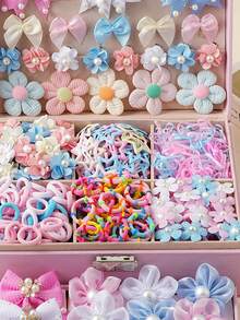 575pcs/Set Children's Macaron Color Hair Accessories Set, Pearl Bows ...