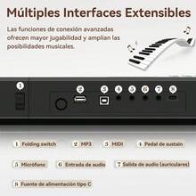 Teclado de Piano Digital Plegable DASHLINE de 88 Teclas con MIDI y Bluetooth - Negro - Ver 7