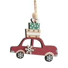 New Christmas Sleigh Reindeer Wooden Creative Small Ornament Light Hanging Decoration Christmas Festival Decor Gift - Multicolor - View 5