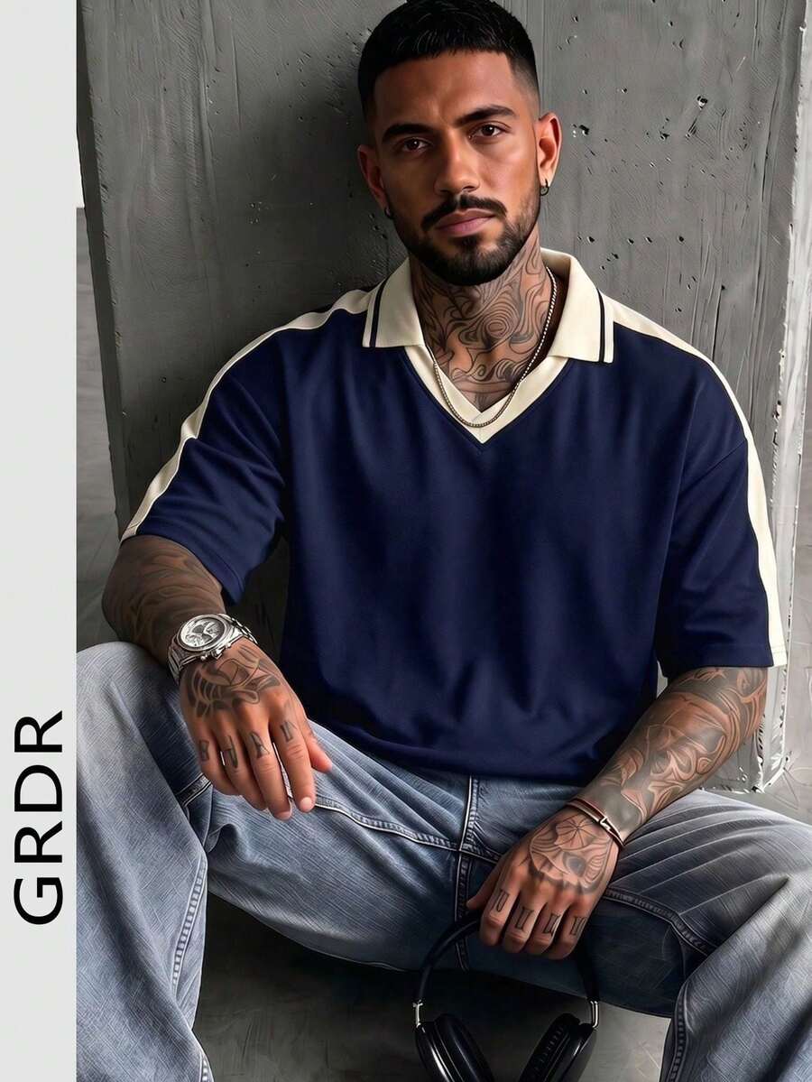 GRDR Men's Fashion Loose Short Sleeve T-Shirt | Exquisite Design | Summer Essential | Easy To Match | Show Off Your Style