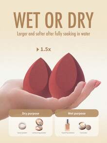 10pcs/20pcs Dual-Use Dry & Wet Makeup Sponges, Multi-Color Latex-Free Reusable Washable , Soft Flawless Makeup Applicator For Powder, Liquid, Makeup Design, Travel Essential - Burgundy - View 5