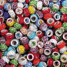 30/40/45/50/55/60Pcs 3-Row Colorful Rhinestone Beads, Perfect For Bracelet, DIY Necklace, Pendant, Earrings, Bag Charm And Other Craft Making, Random Color Spacer Beads - Multicolor - View 9