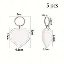 5/10/20pcs Blank Photo Insert Keychains, Transparent Acrylic Photo Frame Key Rings, DIY Photo Pendant Charms, Suitable For Bags, Backpacks, Gift Making - Multicolor - View 17