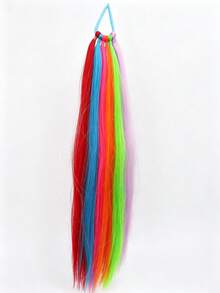 16inch 60g Halloween Colorful Ponytail 50cm Colored Wig Ring Colorful Ponytail - Multicolor - View 7