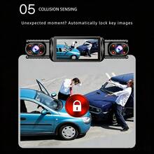Wifi High-Definition 4-Lens Panoramic Dashcam, Low-Light Night Vision, 360° Panoramic Recording, 4-Camera Recording, Collision Sensor, Equipped With 64Gb Loop Recording, Mobile Phone Interconnection,Battery Capacity 150mAh - 4-channel Dash Cam - View 8