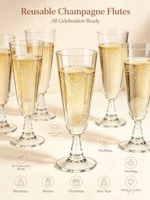 22/11/6/1pc 5.5oz Plastic Champagne Flutes, Reusable, Modern & Elegant, Suitable For Weddings, Parties, Birthdays, New Year - Random Styles - View 5