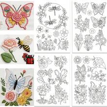 Water-Soluble Embroidery Stabilizer For Beginners, Non-Woven Fabric Pre-Printed Floral And Insect Patterns - Adhesive And Sewable Embroidery Paper For Handmade Sewing Enthusiasts - A236 - View 15
