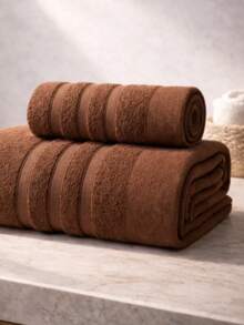 2-Piece Towel Set Cotton Extra Soft - Brown - View 2