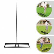 SHIOUCY Heavy Duty Garden Lawn Levelling Rake Lute Landscaping Rake W/ Adjustable Handle, Black Lawn Leveling Rake For Yard Garden - A - Übersicht 5