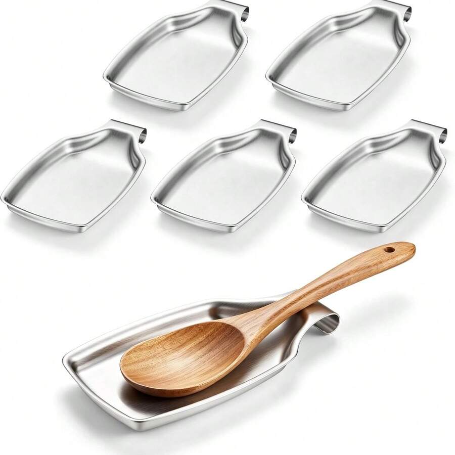 Coffee Station Kitchen Stainless Steel Spoon Holder, Silver, Dishwasher , Holds Spoons, Spatulas, Spoon Rests, Keeps Kitchen Countertop And Stove Clean, Non-Slip Bottom Design - Silver - View 1