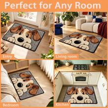 1pc Dog Pattern Microfiber Bathroom Mat, Bathroom Floor Mat, Bathroom Bath Mat, Absorbent Mat, Bedroom Bedside Rug, Entryway Door Mat, Plush Skin-Friendly Cold-Insulating Mat, Non-Slip Super Soft Bath Mat, Door Mat, Bathroom Absorbent Mat, Machine Washable, Low Pile, TPR Backing, Knitted Fabric, Suitable For Bathroom, Bedroom, Kitchen, Entryway, Indoor And Outdoor Use, Bathroom Accessories And Decor, Perfect Housewarming Gift - A - View 7