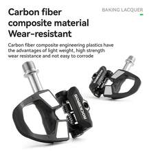 ROCKBROS A Pair Bicycle SPD Lock Pedal High Quality Carbon Fiber Material For Road Bike - Black - View 4