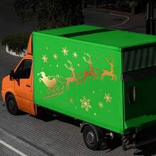 1pc Reusable Deer Sleigh Stencil, Suitable For Christmas, Winter Art Projects, Fabric, Canvas, Wall And Home Decor - A - View 3
