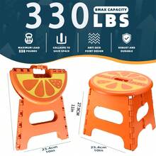 11-Inch Heavy-Duty Folding Stool, Durable Collapsible Plastic Footstool With Non-Slip Surface And Handle, Portable For Adults, Suitable For Kitchen, Bathroom, Bedroom And Outdoor - Multicolor - View 3