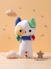 Colorblock Weird Cat Plush Doll, Fun Patchwork Kitten Stuffed Doll, Ugly-Cute Cartoon Mini Plush, Portable Pocket Size Decor, Creative Novelty Small Gift, Home Desktop Display, Unique Aesthetic Collectible Plush - Multicolor - View 7