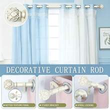 1PC Antique White Curtain & Shower Curtain Rod, 1 Inch Adjustable Extendable Drapery Pole, Heavy Duty Rod For Bathroom - 1PC Antique White - View 1