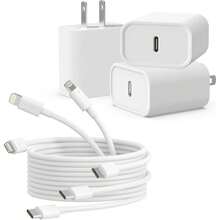 FCV 3 Packs Compatible With Iphone 14/13/12 Fast Charger, Extra Long Lightning Cable Compatible With Iphone Charger Fast Charging Quick 03/6Foot USB C To Lightning Cable Cord Adapter Block Compatible With IPhone 14 Pro Max/14 Plus/13/12Mini/11/XS/X/8P/7 - US A Type Plug(110-127V) - View 8