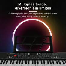 61 Teclado Piano Electrico Teclados Musicales Y Auriculares - Negro - Ver 10