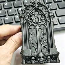 Dark Gothic Style Black Church Carved Skull Pattern Desktop Phone Stand, Resin Material Ensures Stable Phone Support, Suitable For Desk, Office, Bedroom, Vintage Decorative Ornament, New Year Party Theme Desktop Display Item, Foldable Portable Phone Stand, Premium ABS Desktop Stand, Adjustable Angle Universal Stand, Multi-Angle Foldable Desktop Support - Multiple Styles - View 7