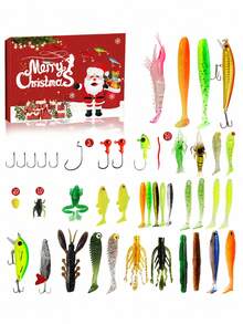 Christmas Fishing Advent Calendar, Fishing Lures Tackle And Bait Countdown Gift Set, Holiday Surprise Gift For Fishing Enthusiasts And Anglers - Multicolor - View 1
