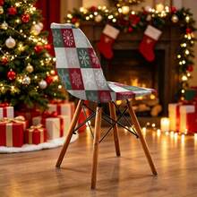 1/2/4/6pcs Christmas Print Shell Chair Covers, Removable And Washable, Suitable For Home, Hotel, Banquet - Multicolor - View 9
